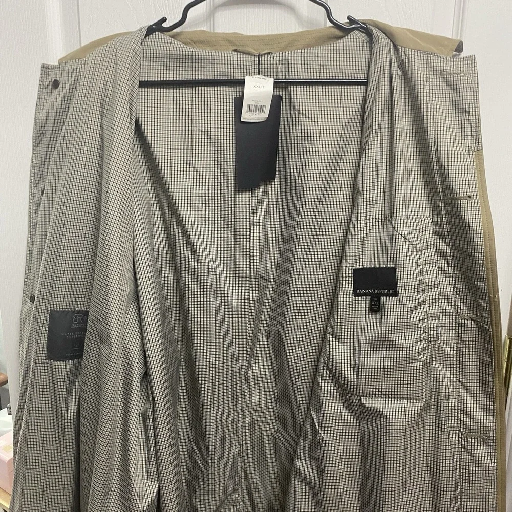 Banana Republic Men Brown Trench Coat Brown Water Repellent Raincoat TALL XXL